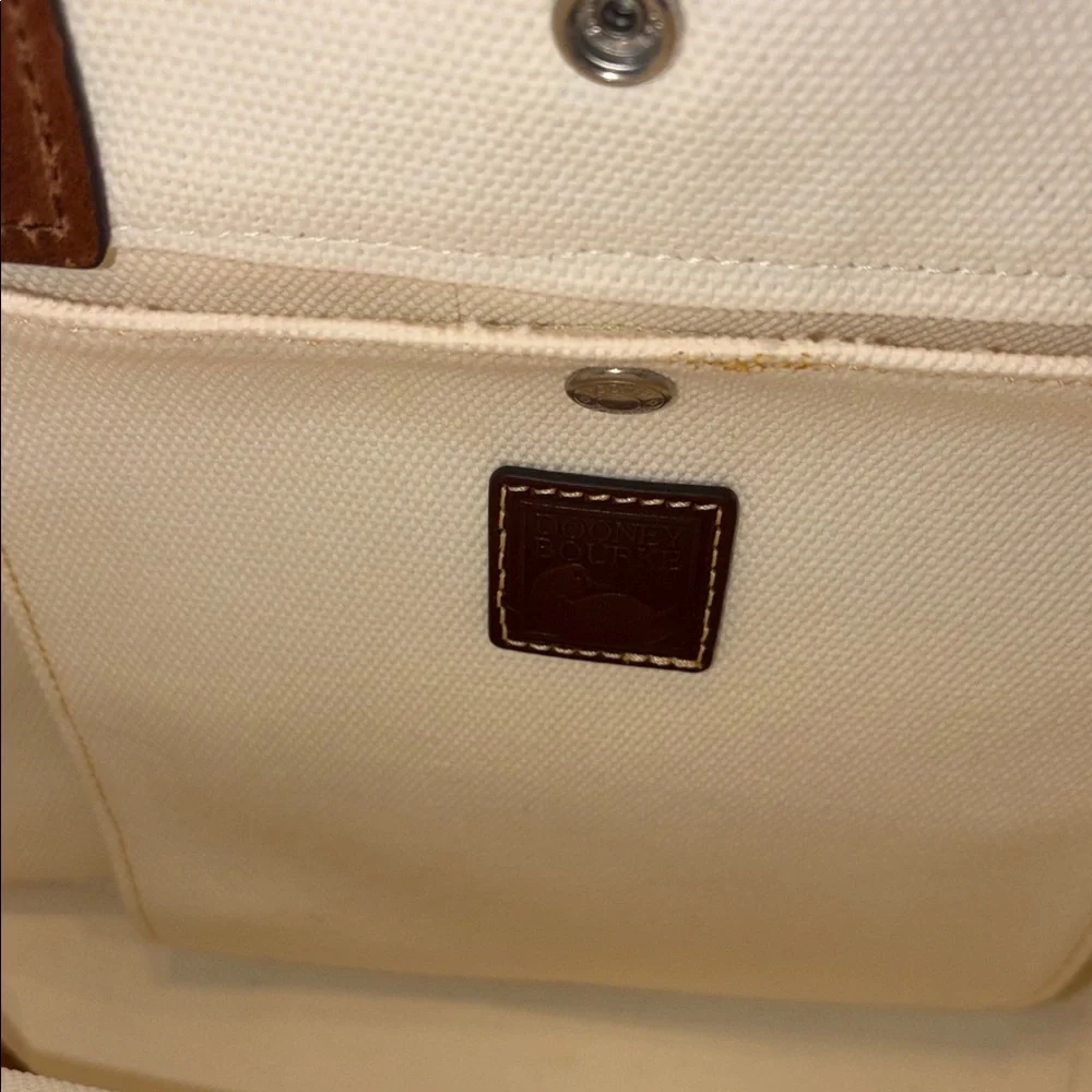 Dooney and Bourke NEW YORK YANKEES Cream and Brown Tote Bag - Picture 3 of 13